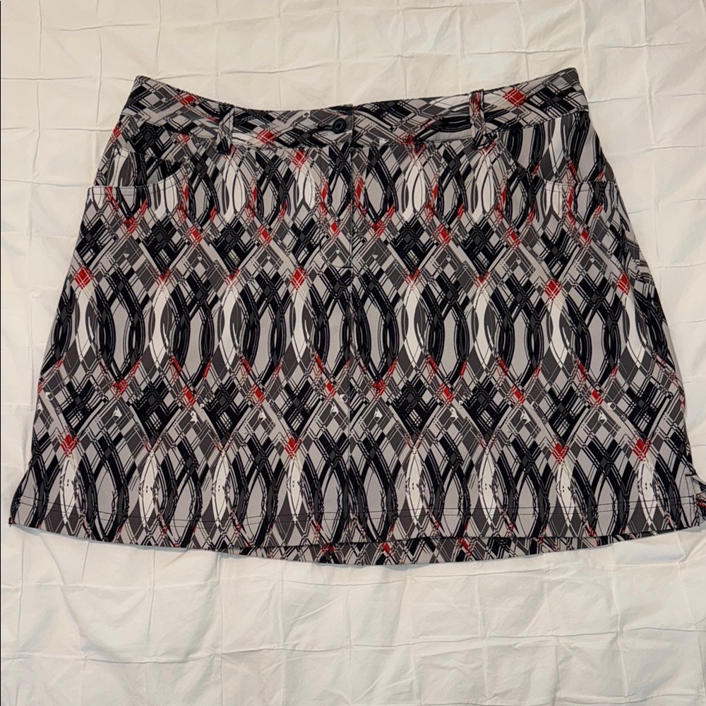 Slazenger Black, White, Red, Grey A-Line Golf Skort